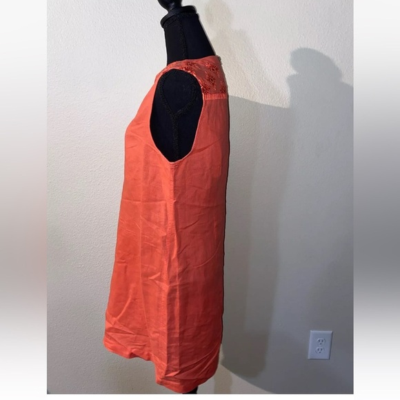 J. CREW Pink Linen Blend Sleeveless Sunburst Embroidered Mini Dress. Size S - Picture 4 of 8